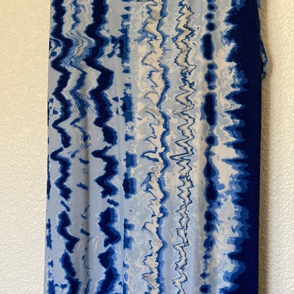 Blue Marbled Long Maxi Dress Size M - Picture 4 of 7